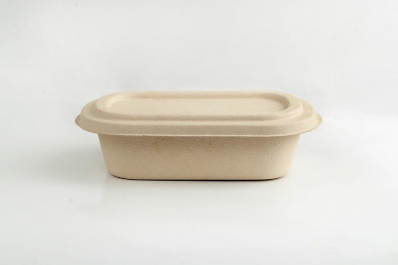Bamboo fiber Oval Food Container with T-Lock (700mL) (1)