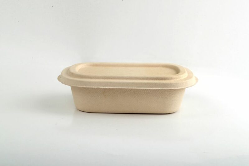 Bamboo fiber Oval Food Container with T-Lock (700mL) (2)